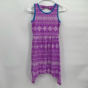 Total Girl Tank Dress Sleeveless Asymmetrical Geometric Print XL 16